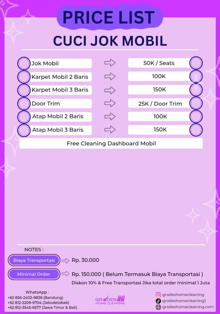 biaya jasa cuci jok mobil